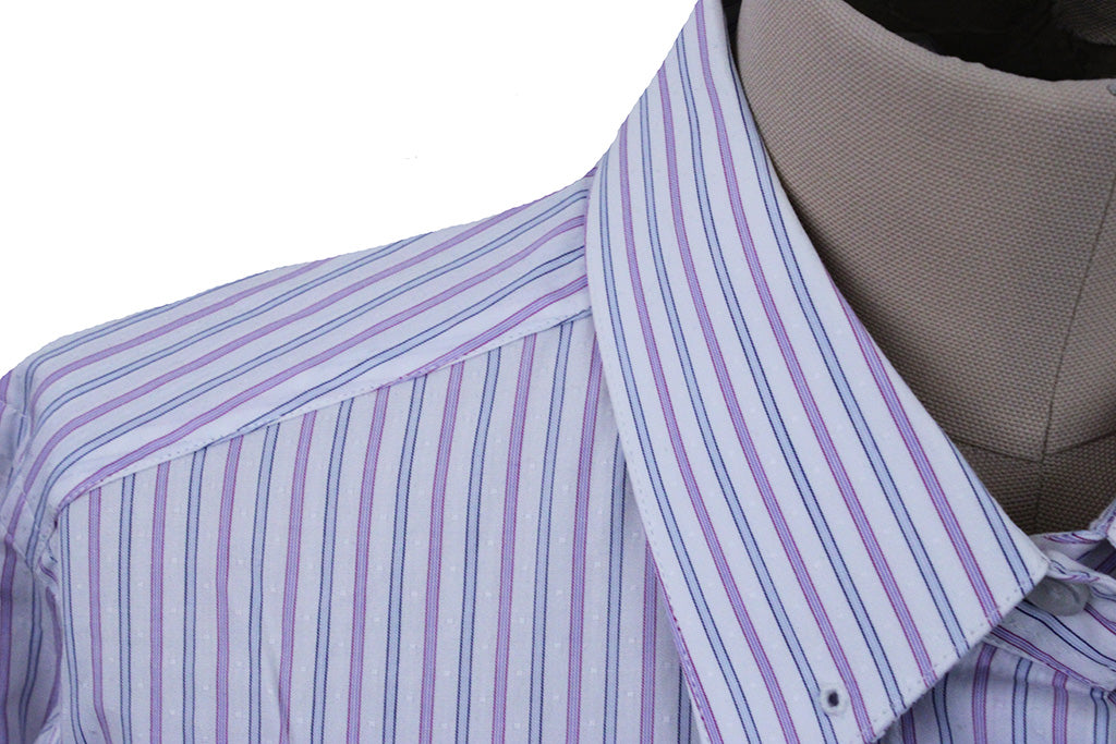 BRAND NEW! Shirt Chavez Blue and Lavender Pinstripe