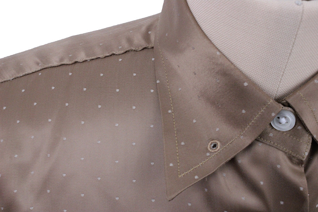 BRAND NEW! Show Season Vintage Gold Sateen Dot Shirt