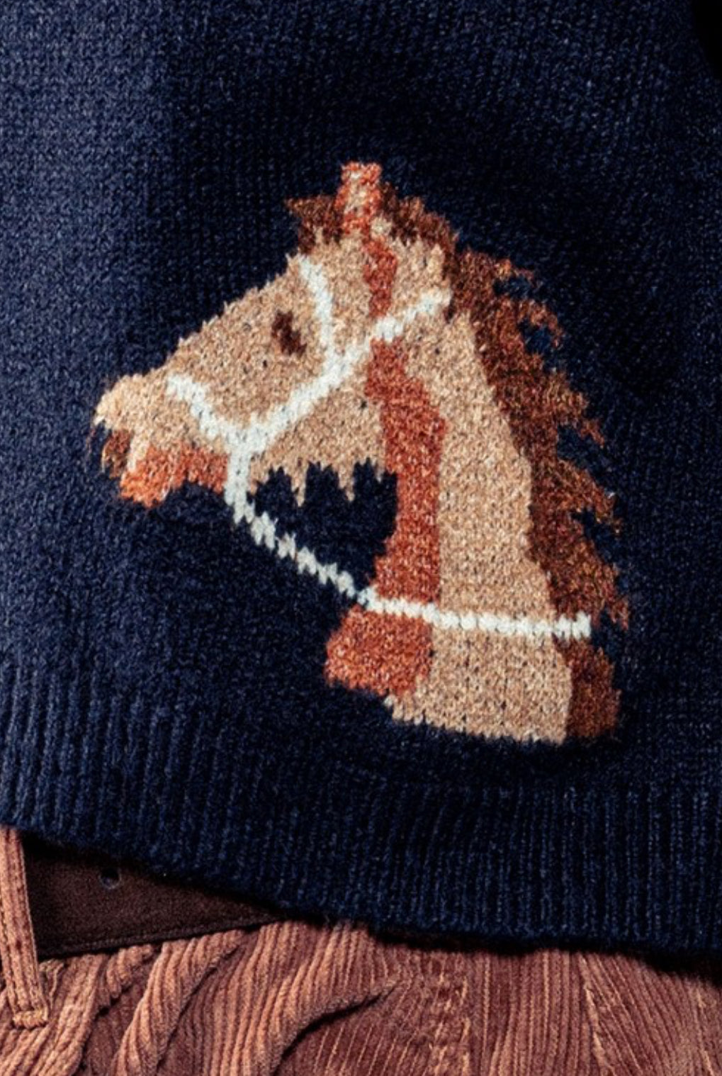 Navy Horse Head Cardigan