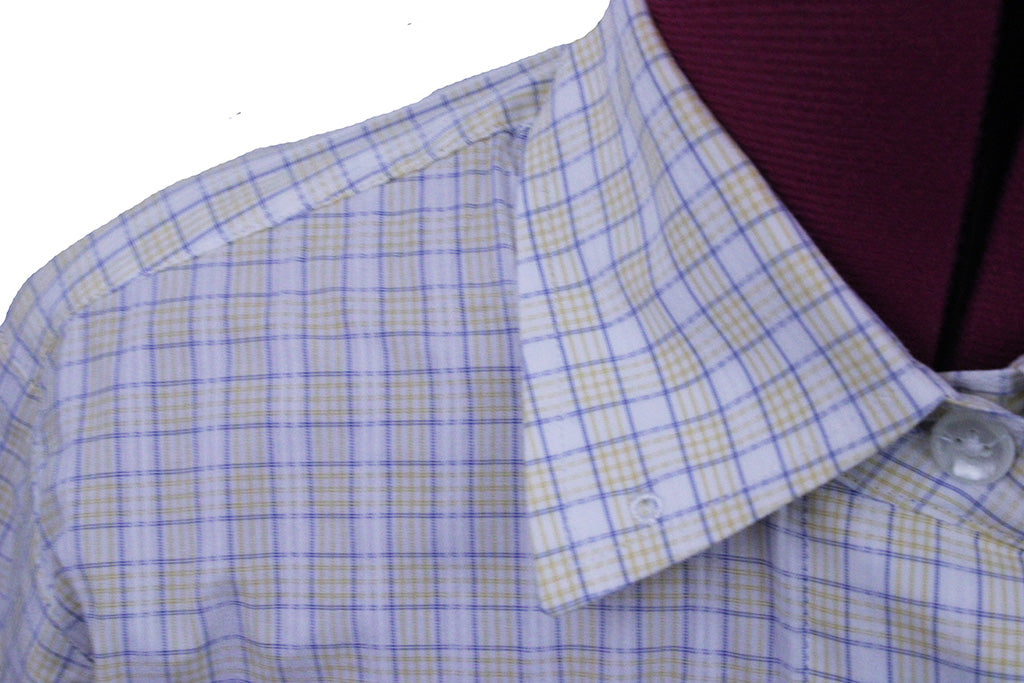 Shirt Show Yellow, White, and Blue Plaid