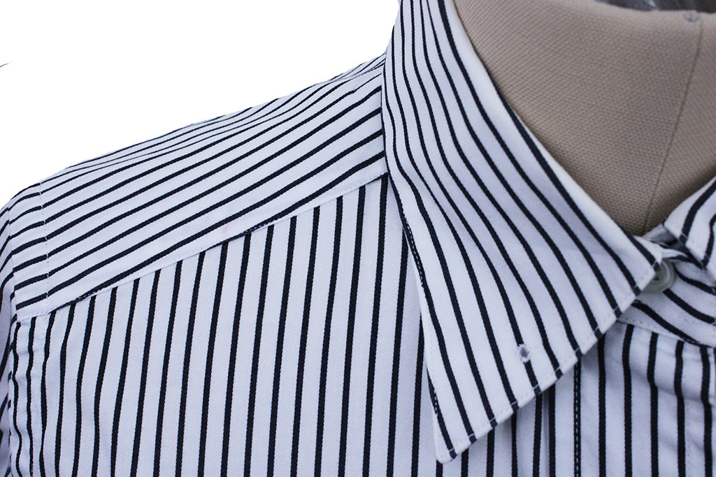 Shirt Becker Brothers White with Black Stripe