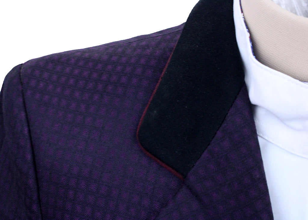 Hunt Coat Marsha DeArriaga Plum and Black Shadow Square