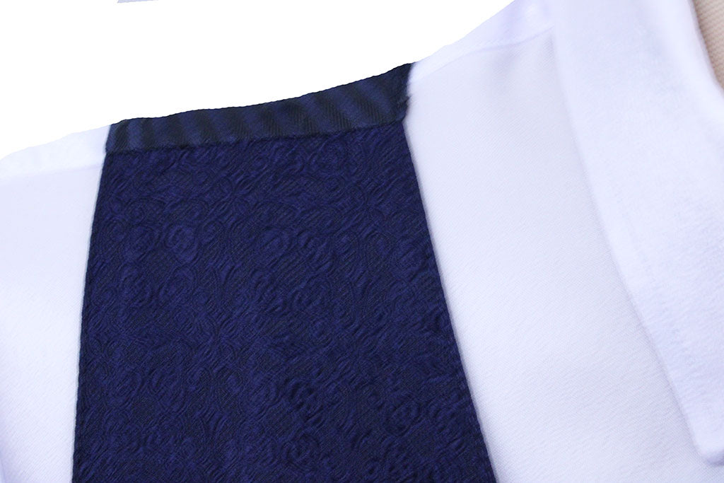 Vest DeRegnaucourt Navy Floral Brocade