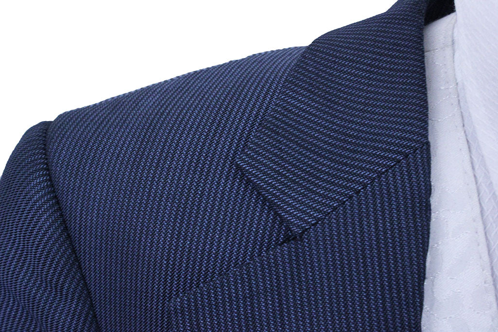Day Suit DeRegnaucourt Steel Blue with Light Blue Pinstripe