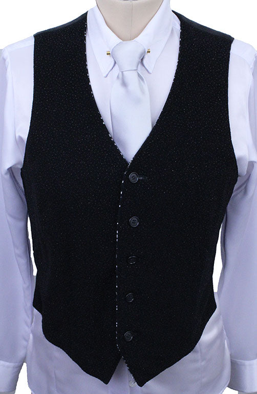 Vest Show Season Reversible Black Shimmer and White Dot Swirl