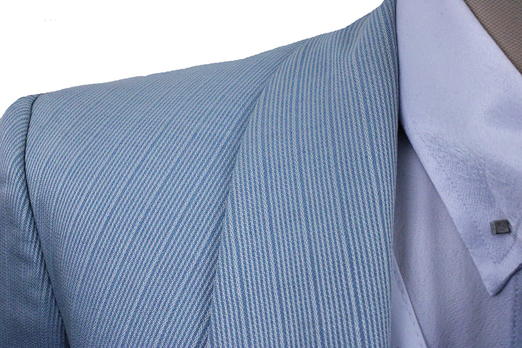 Day Coat Becker Brothers Aqua Thin Stripe
