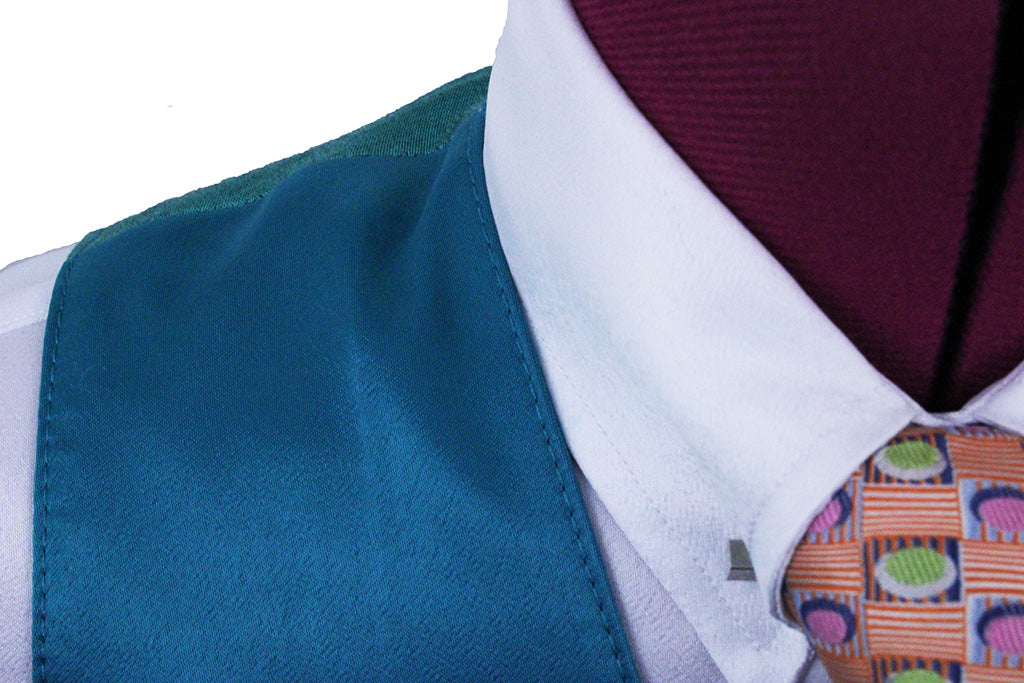 Vest Issued By Ellie May Teal Blue Satin