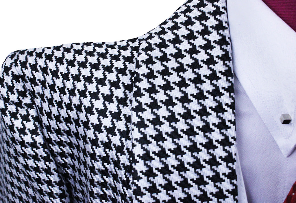 BRAND NEW! Becker Brothers Silver, White, and Black Houndstooth