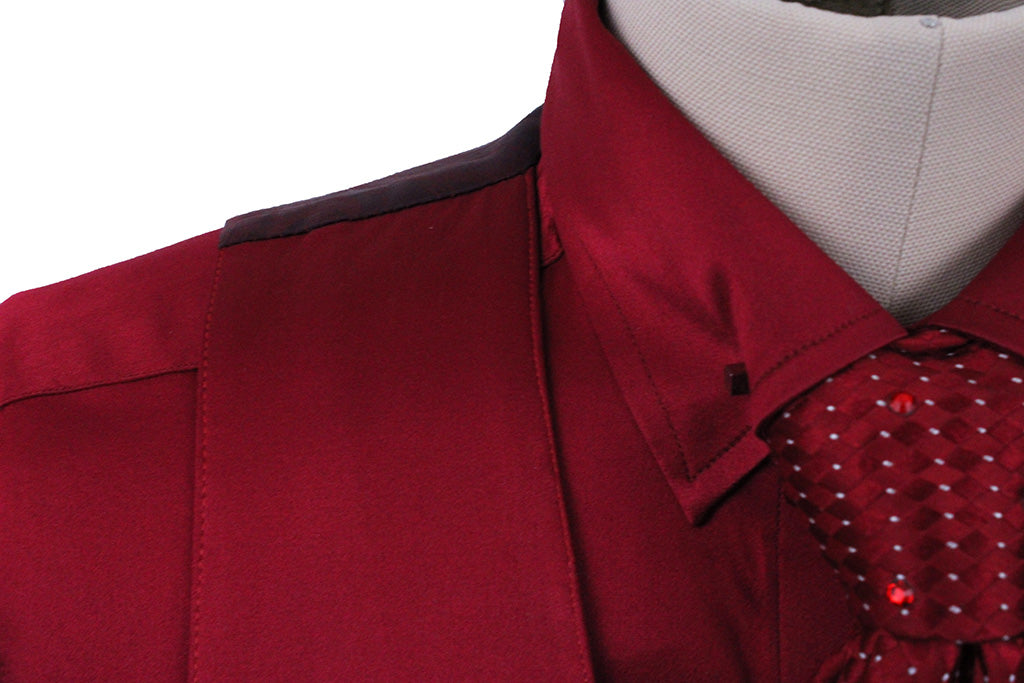 Shirt and Vest Set DeRegnaucourt Red Satin