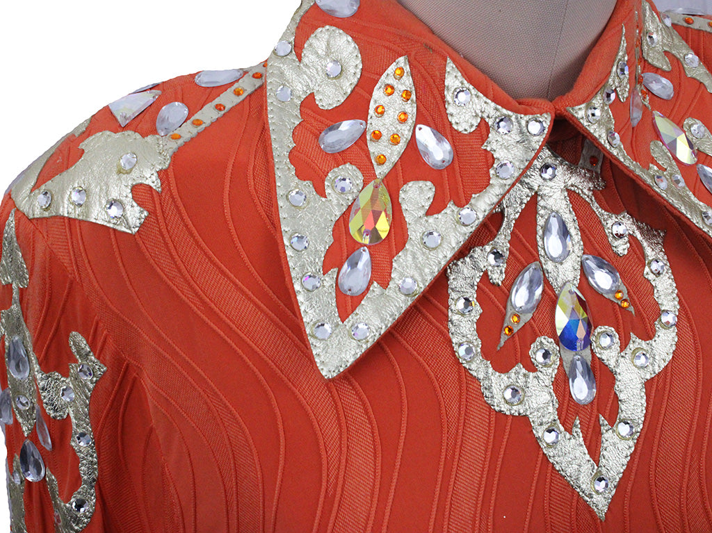 Western Top Orange and Gold Jewel