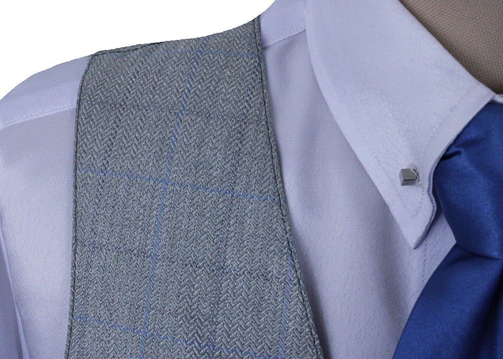Vest Carl Meyers Silver and Blue Windowpane