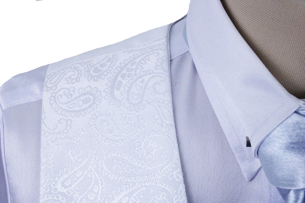 Vest White Paisley Brocade