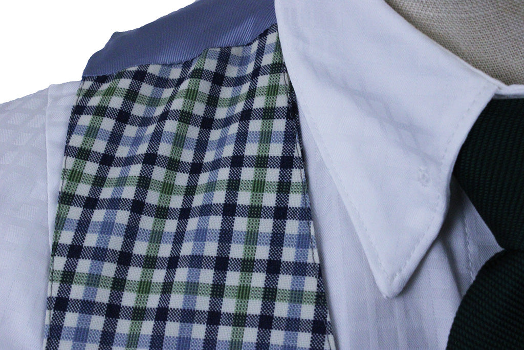BRAND NEW! Men's Vest Becker Brothers Sage and Blue Houndstooth