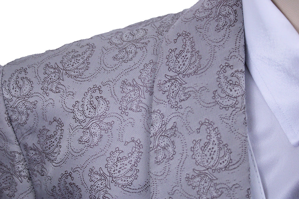Day Coat Frierson Silver with Mauve Paisley Brocade