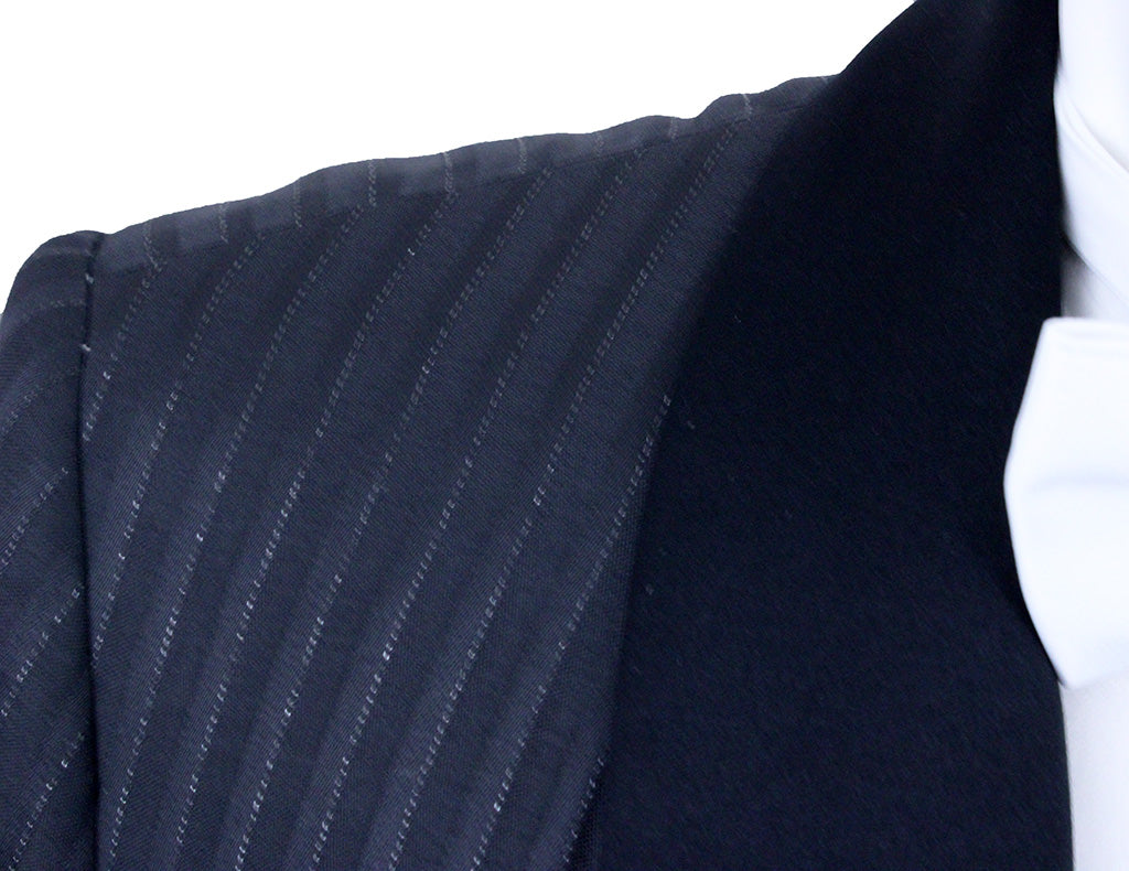 Formal Show Season Charcoal and Black Shadow Stripe with Glitter Pinstripe