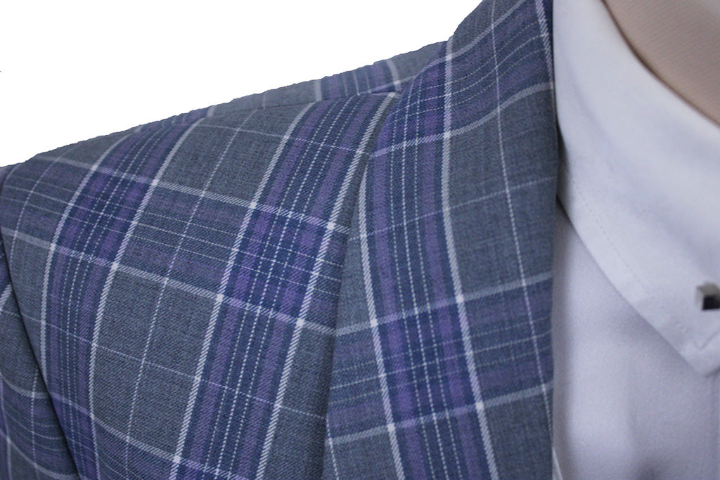Day Coat Issued By Ellie May Grey and Purple Glenplaid