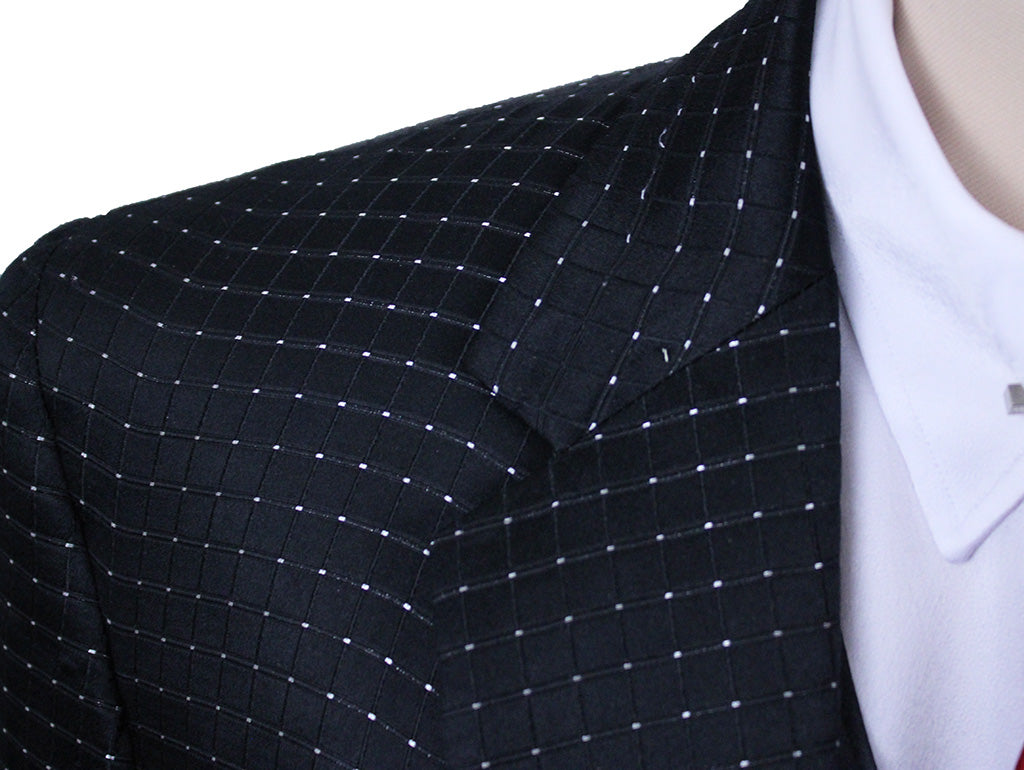 Day Coat Show Season Black Square Sheen with Metallic Dot