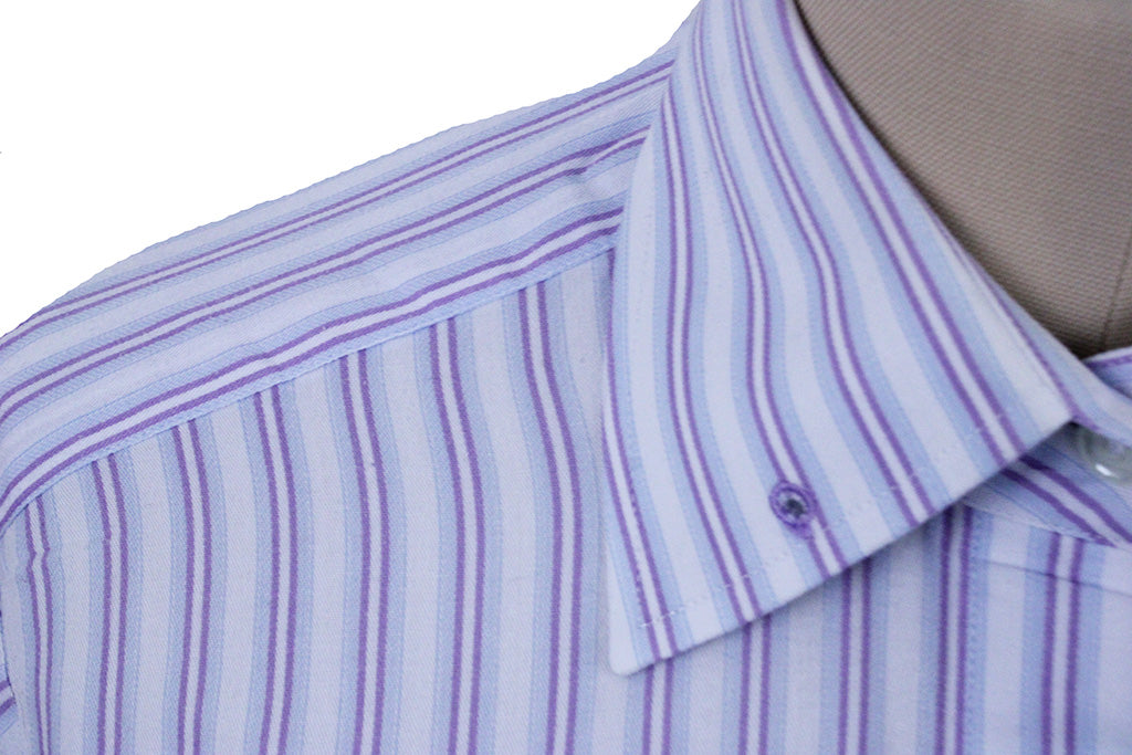 Shirt Issued By Ellie May White with Blue and Purple Stripe