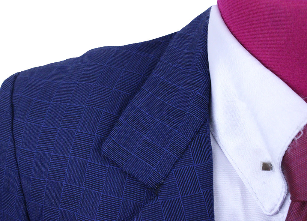 Day Suit Marsha DeArriaga Navy Box Plaid with Light Blue Windowpane