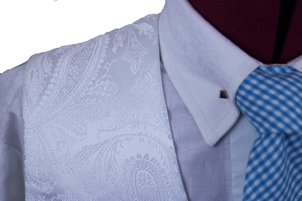 Vest Scintilla White Paisley Sheen