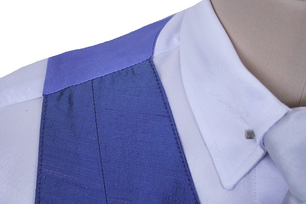 Vest Periwinkle Blue Duponi Silk