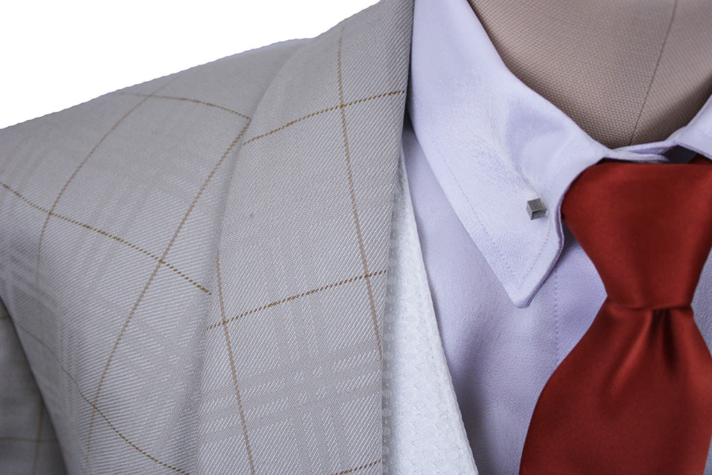 Day Coat Hawkewood Champagne Tone-on-Tone Glenplaid with Rust Windowpane