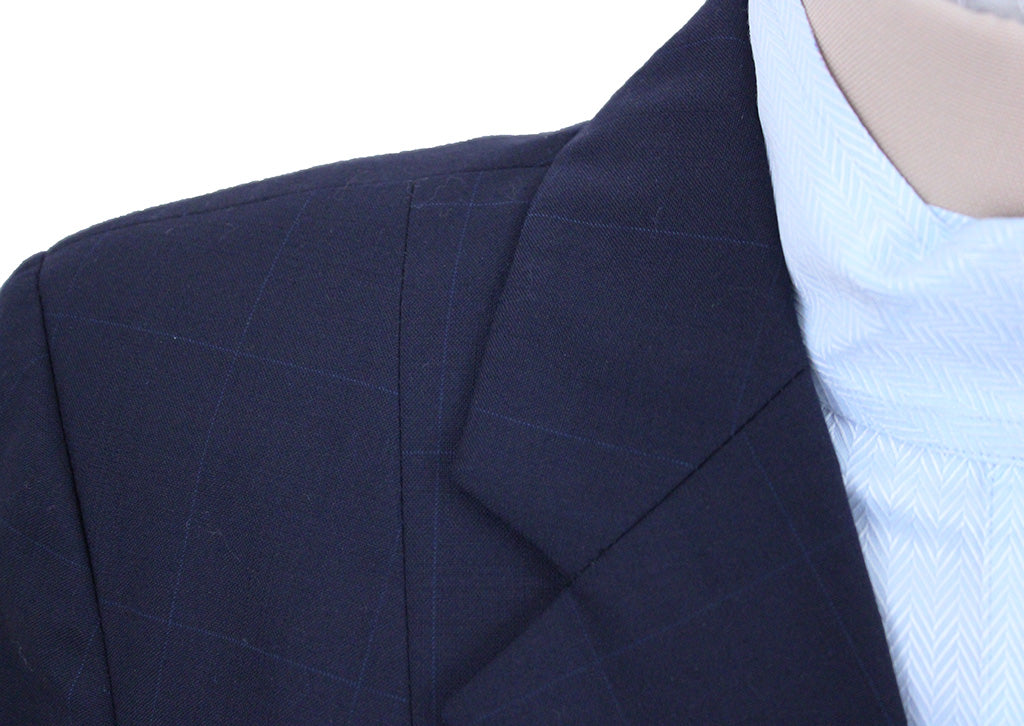 Hunt Coat Elite Navy with Blue Windowpane and Blue Shirt
