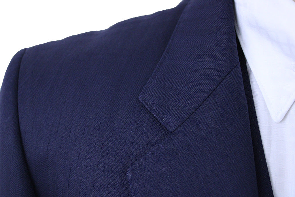 Men's Suit LeCheval Navy Herringbone with TWO JODS