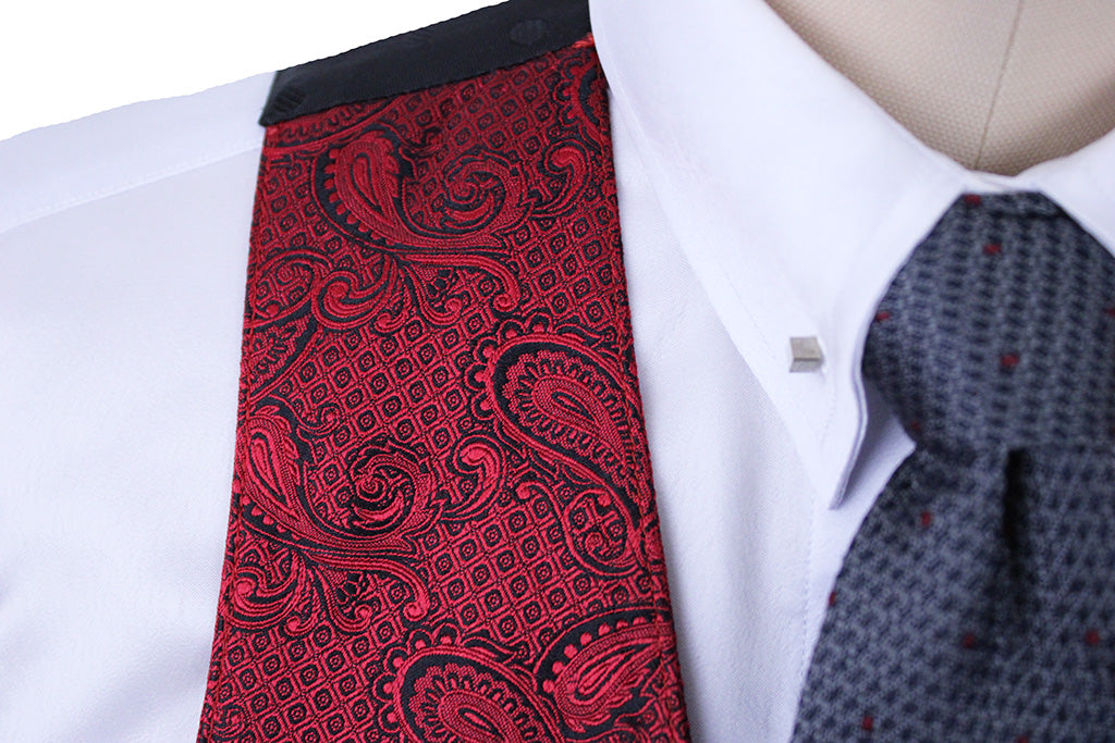 Men's Vest Becker Brothers Red and Black Paisley