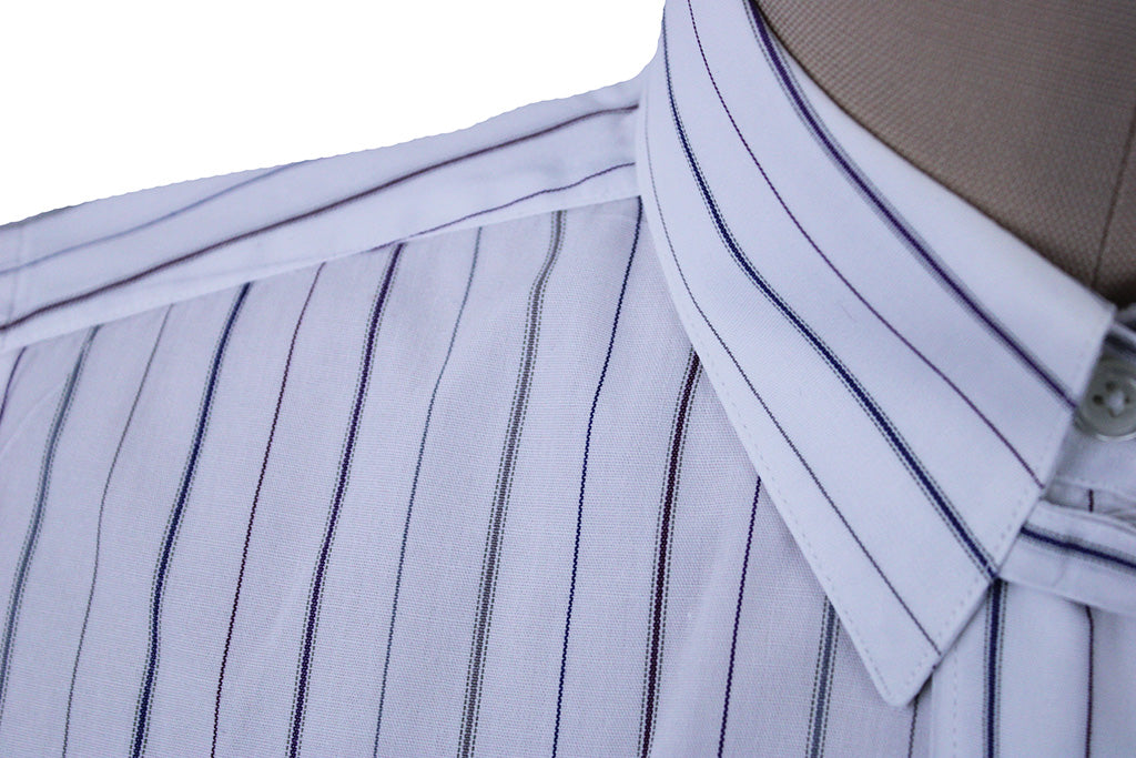 Shirt Chavez White with Silver and Maroon Stripe