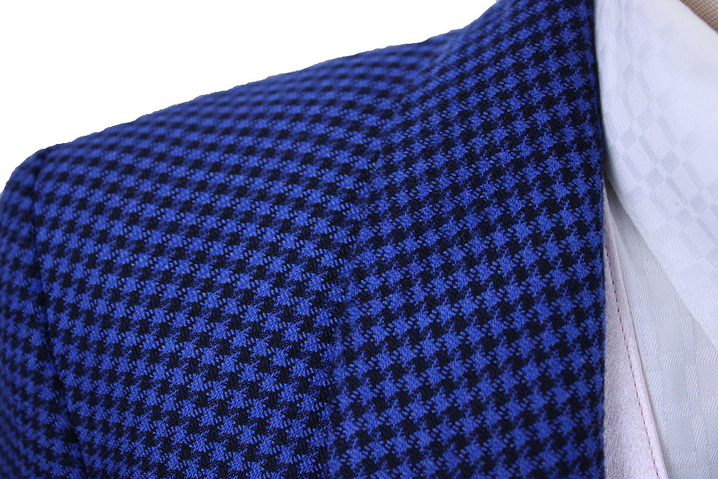 Day Coat Becker Brothers Blue and Black Houndstooth