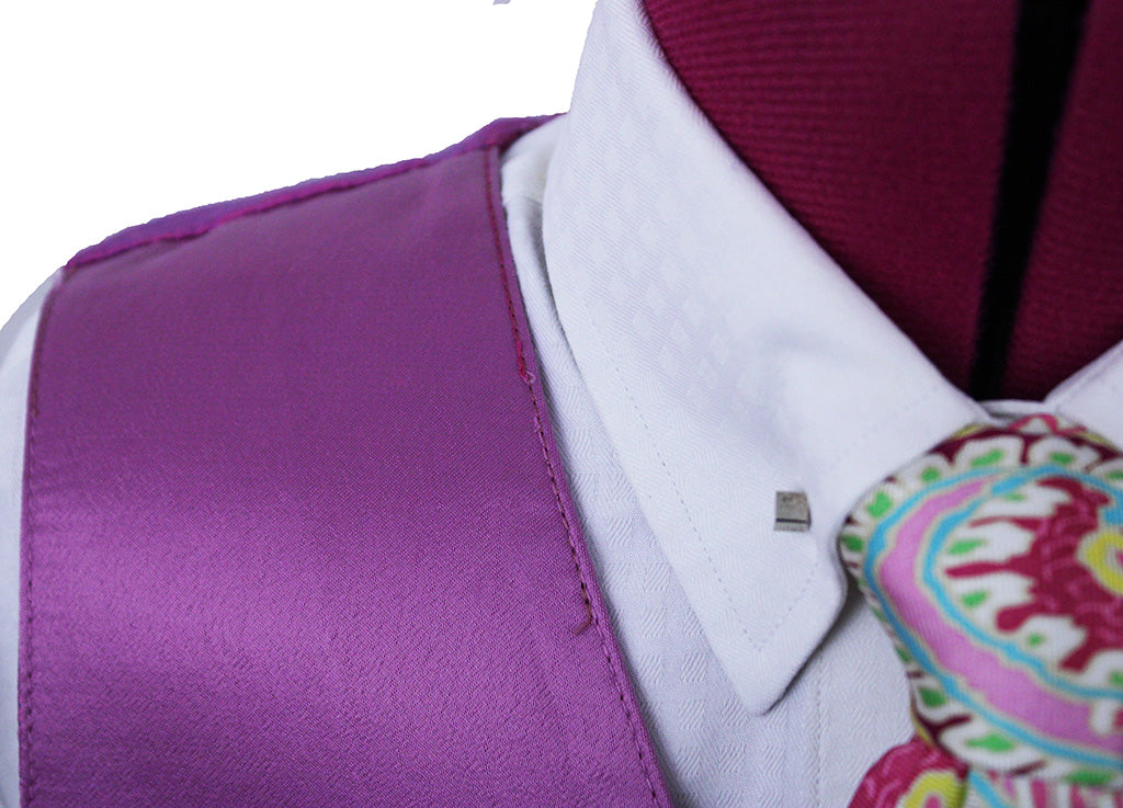Vest Issued By Ellie May Magenta Satin