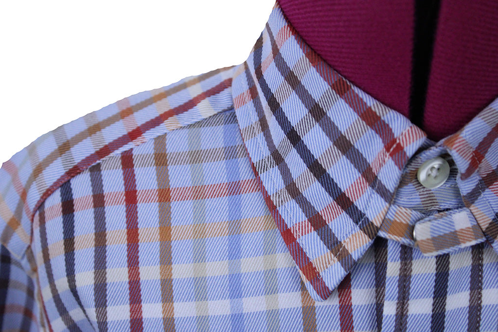 Shirt Becker Brothers Blue with Multi-Color Plaid