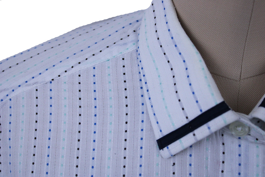 Shirt Frierson White with Blue Dots