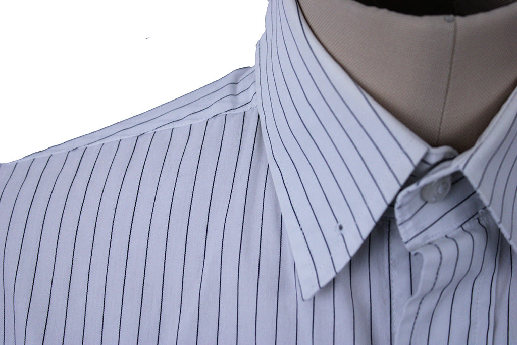 Shirt Becker Brothers White with Black Pinstripe
