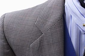 Day Coat Show Season Tan with Navy Mini-Houndstooth