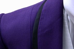 Day Coat Frierson Royal Purple with Black Piping