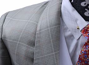 Day Coat Carl Meyers Taupe with Cream and Pumpkin Windowpane