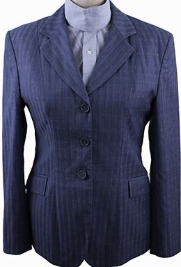 Hunt Coat Wellington Charcoal with Blue Geometric Pattern