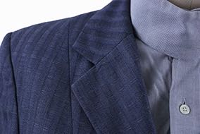 Hunt Coat Wellington Charcoal with Blue Geometric Pattern
