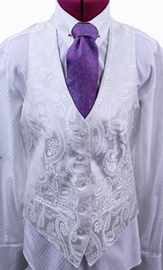 Becker Brothers White Paisley Vest
