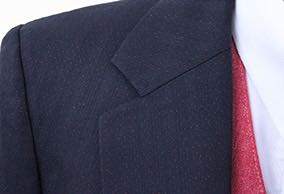 Becker Brothers Black and Red Dot Pinstripe Day Suit