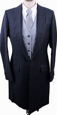 Becker Brothers Black and Silver Diamond Pattern Day Coat