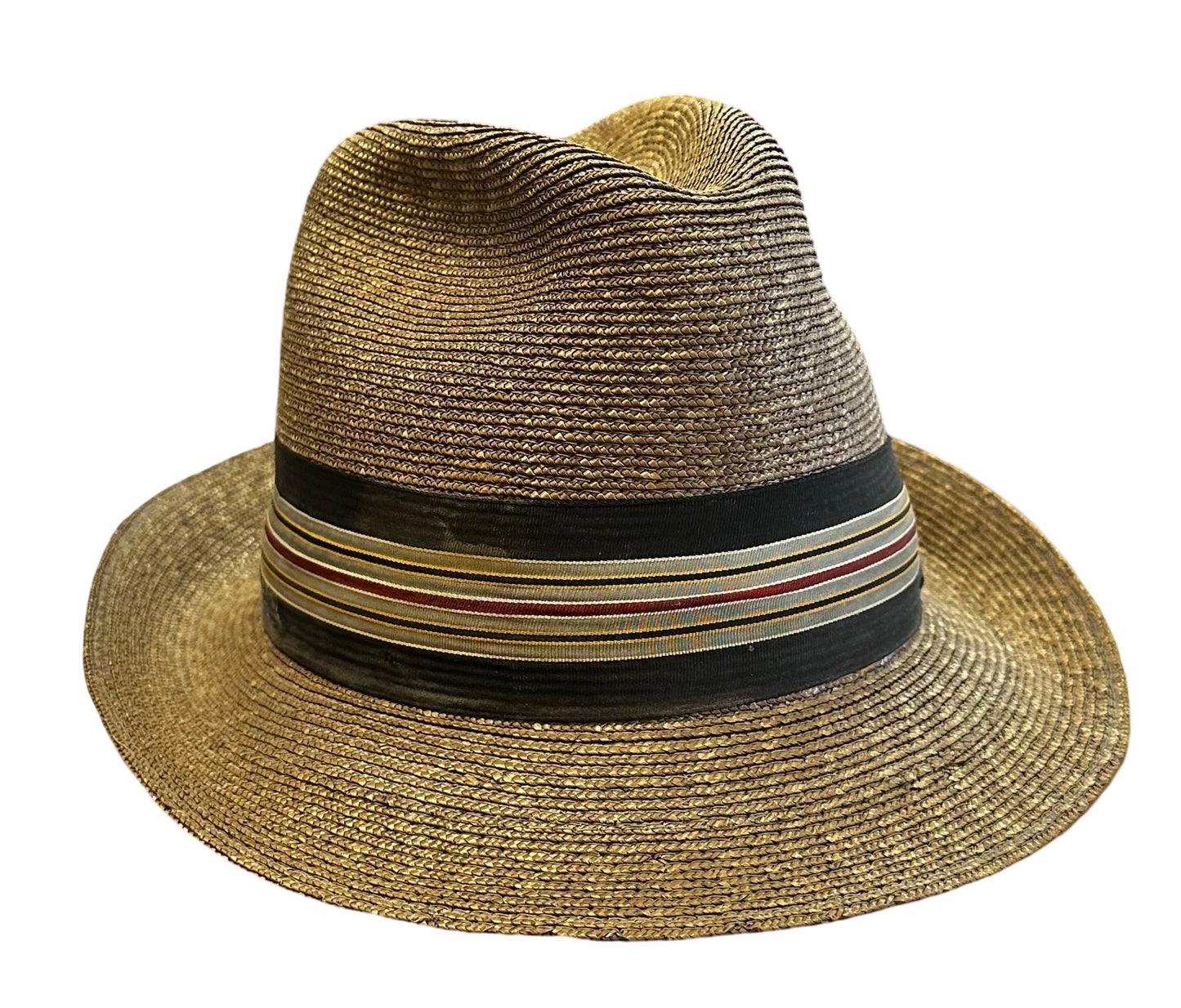 Snap Brim Brown Straw Hat size 7