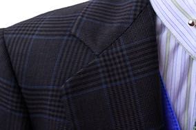 Day Suit Linda Weber Chocolate Glenplaid with Blue Windowpane