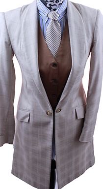 Day Coat Frierson Tan with Bronze Windowpane