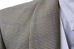 Day Coat Victors Tan Houndstooth with Blue Windowpane