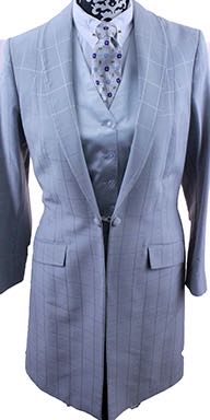 Day Coat Frierson Silver with Silver Tone Windowpane