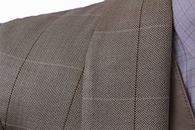 Day Coat RJ Becht Gold with Brown/Cream Windowpane