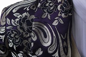 Day Coat Custom Purple and Gold Paisley Brocade